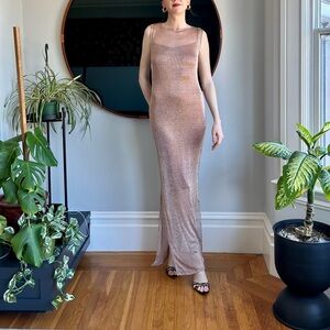 SOLD Super Sugar Ray Ray champagne pink mesh dress, size S